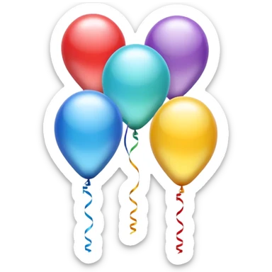 4 birthday balloon sticker
