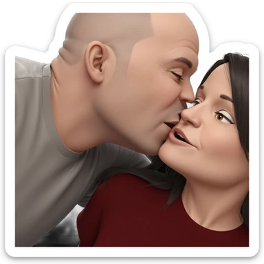 tender kiss between two souls sticker