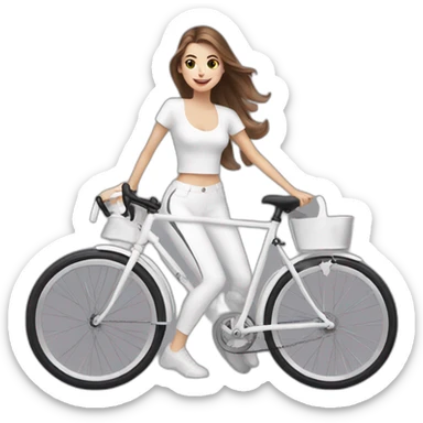 Palvin doing velo and white dog sticker