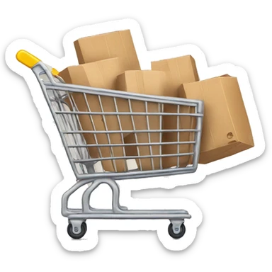 shopping cart with boxies sticker