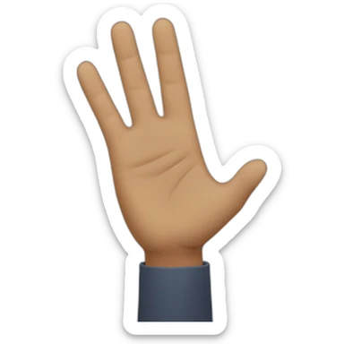 man reaches up with his hand sticker