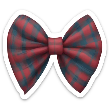 Plaid bow sticker