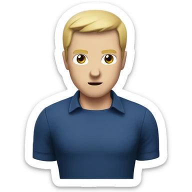 White Man in dark blue shirt ready to fight  sticker