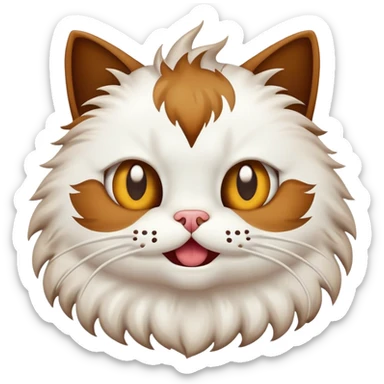 Jaw dropped cat with poop exploding behind it sticker