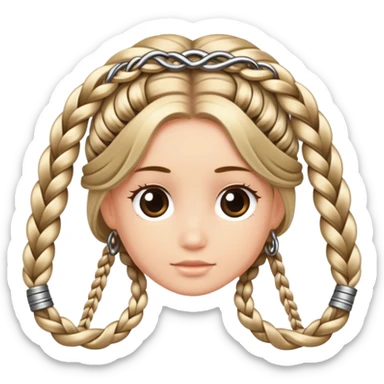 hair braid with decorative rings sticker