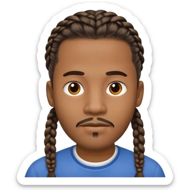 Hazme un emoji de un hombre negro con trenzas y una pequeña perilla sin bigote sticker
