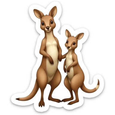 Kangaroos called "Marketing" carrying baby kangaroos called "AEs" sticker