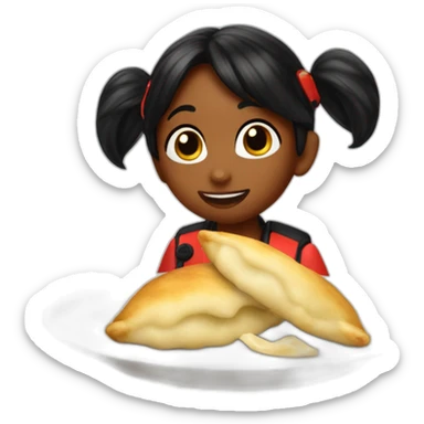 miraculous ladybug eating pierogi sticker