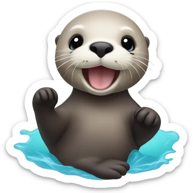 Baby sea otter  sticker