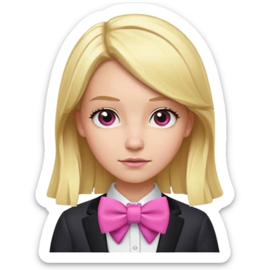 In A Clash Of Clans Aesthetic blonde hair woman with pink bowtie sticker