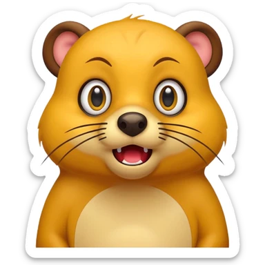 BUC-EES BEAVER emoticon expressing fright sticker