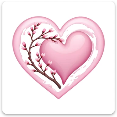 sakura heart with a cherry blossom petal swirl sticker