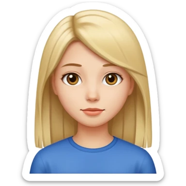 a girl with straight hair sticker