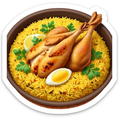 Karachi chicken Biryani emoji with leg piece  sticker