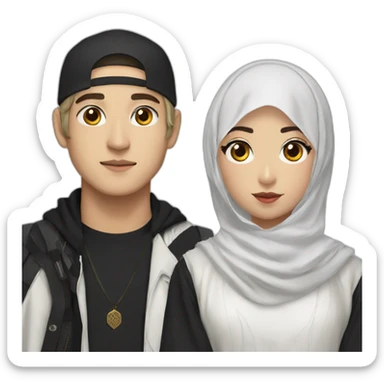 Kim Taehyung with a Muslim girl sticker