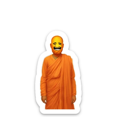 Haridwar ashram in orange next to overpass motorway sticker