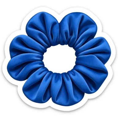 Scrunchie with blue velvet fabric sticker