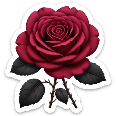black rose, without green leaves, just flower sticker
