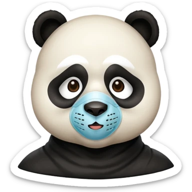 panda with facemask skincare beauty sticker