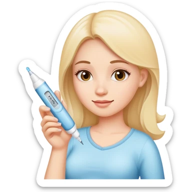 girl with pregnant test sticker