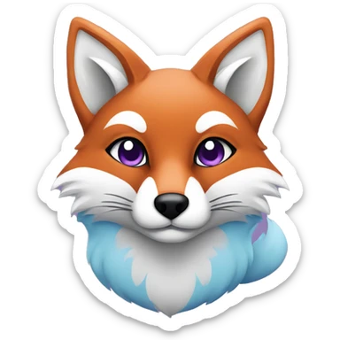Fox sky blue and purple color scheme sticker
