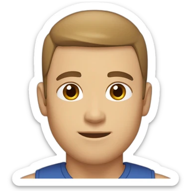 light brown haired man, hair parted, shaved side hair, with brown eyes and light stubble sticker