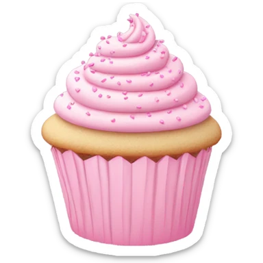 pastel pink cupcake with pink sprinkles sticker