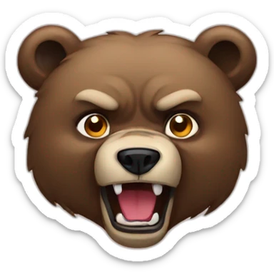 Fashionable Angry bear sticker