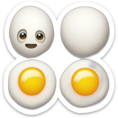 Sunny-side-up egg with eye  sticker