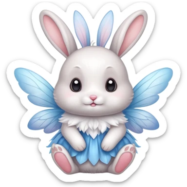 Cute rabbit with fairy wings sticker