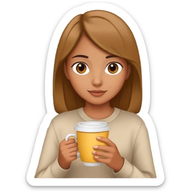 girl with cup indoors sticker