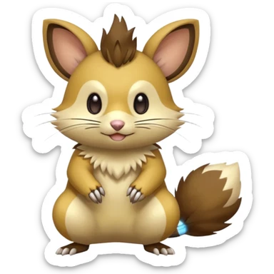 Raticate-Emolga-Pachirisu-Cacomistl-Fakemon-hybrid-creature (full body) sticker