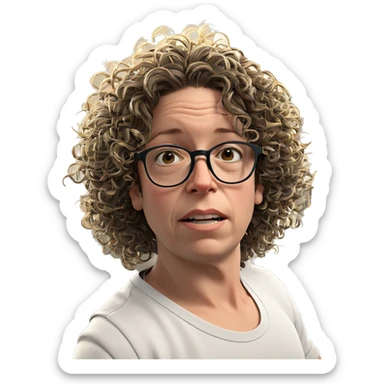 introspective boy with glasses sticker