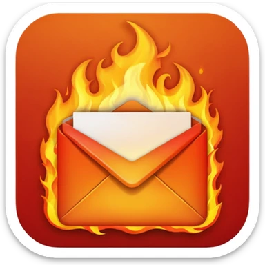 Email with fire sticker