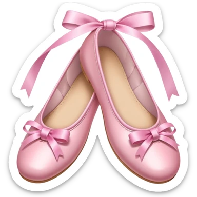 ballerina shoes pink shiny smooth tied ribbons iOS emoji style sticker