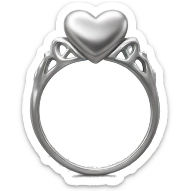 Silver heart ring  sticker