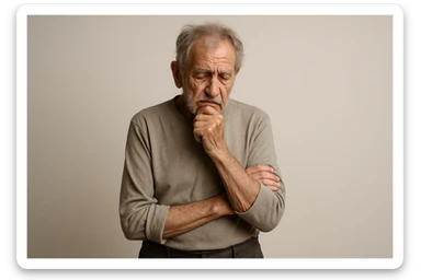 oldiga qarab turgan odamni tasvirlab ber sticker