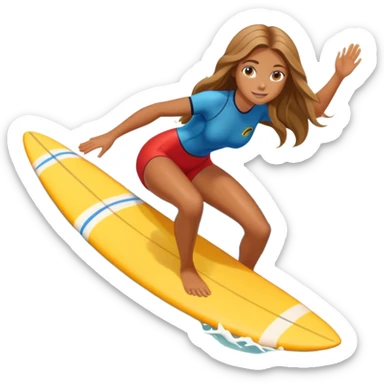 beautiful girl do surfing sticker