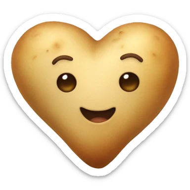 beige heart adorned with potatoes  sticker