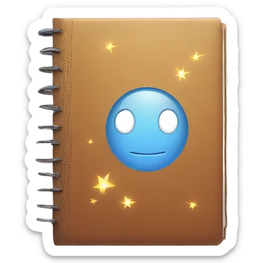 journal with a cover with sparkles sticker