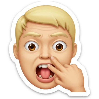 Finger bite face sticker