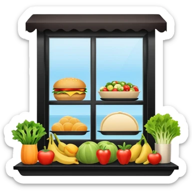 healthy food restaurant from outside sticker