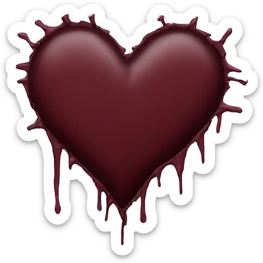 torn maroon heart sticker