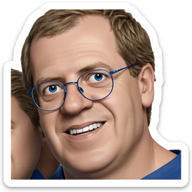 smiling male portrait in blue sticker