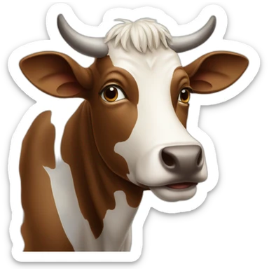 Vache sur une vache sticker