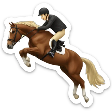 horse jumping sticker