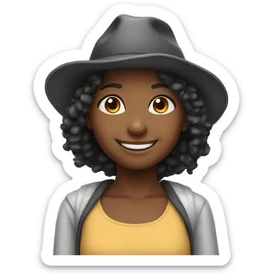 Girls with hats and smiles sticker