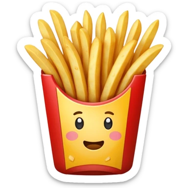 french fries without eyes sticker