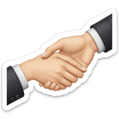 two white hands in a secret handshake sticker