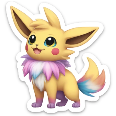 Colorful Kawaii Eeveelution-Cute-Pokémon-fusion full body sticker